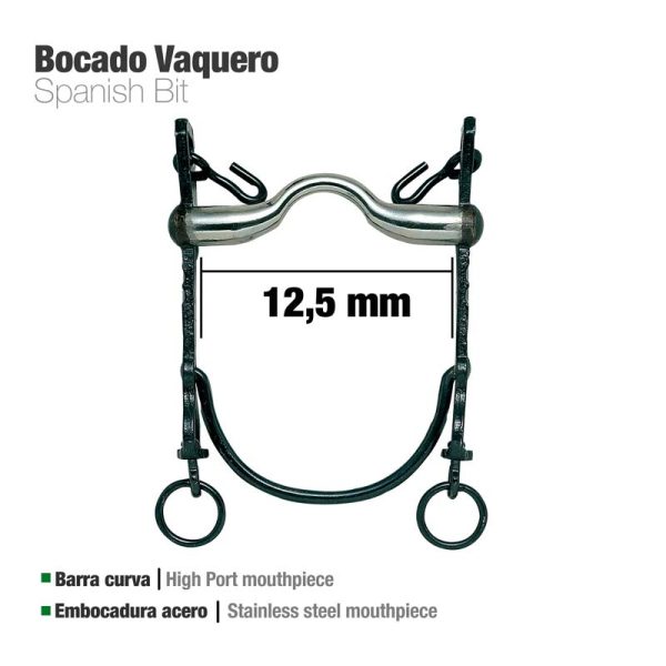 BOCADO VAQUERO B/CURVA EMBOCADURA ACERO 12.5cm