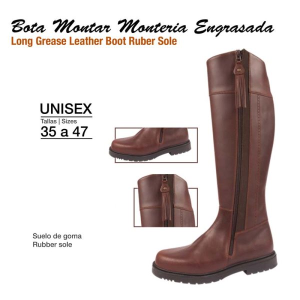Bota Montar Montería Engrasada Piso Goma