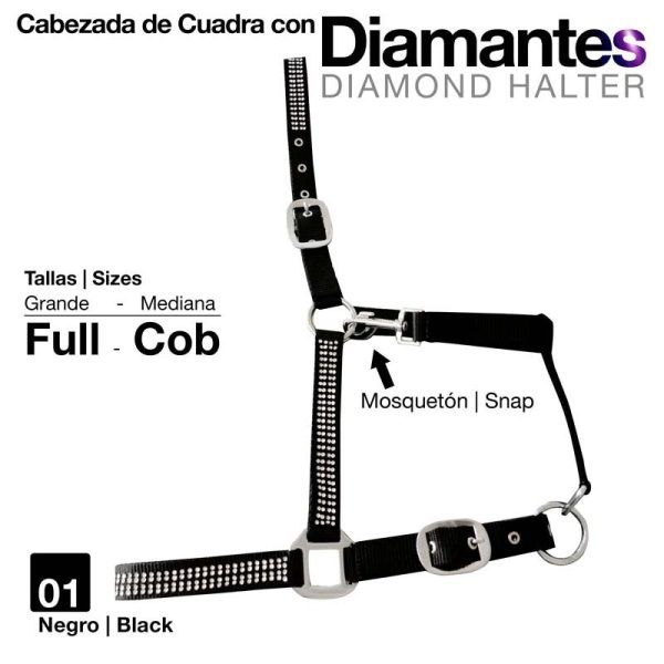 CABEZADA CUADRA CON DIAMANTES 5252