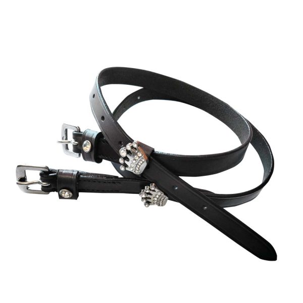 CORREA ESPUELA INGLESA CUERO CRISTAL SLT/2022-23/73 NEGRA