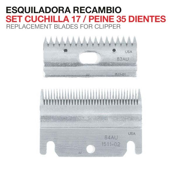 ESQUILADORA RECAMBIO SET CUCHILLA 17 Y PEINE 35