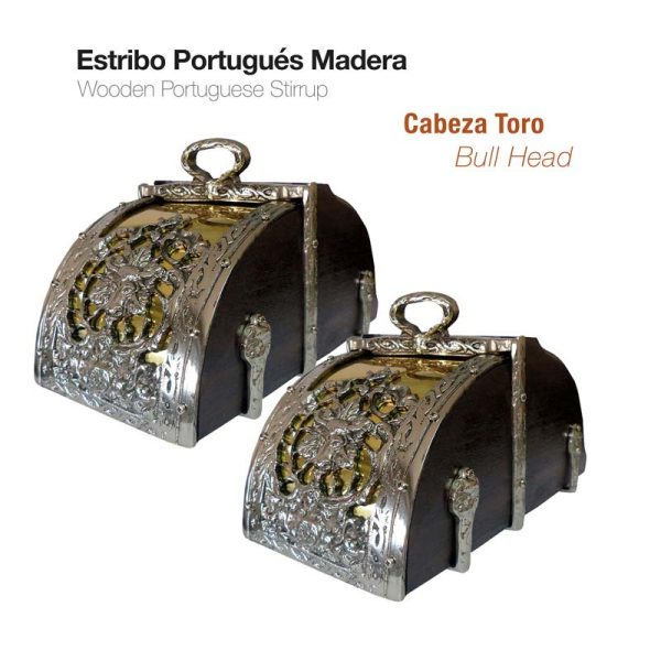 ESTRIBO PORTUGUÉS MADERA CABEZA TORO