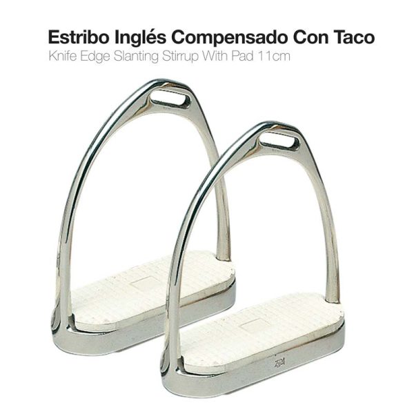 ESTRIBO INGLÉS INOX COMPENSADO CON TACO 22117 11cm