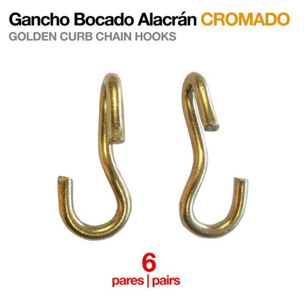 GANCHO BOCADO ALACRÁN DORADO 6 PARES