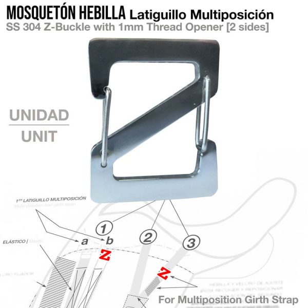 MOSQUETÓN/HEBILLA LATIGUILLO MULTIPOSICIÓN UNIDAD