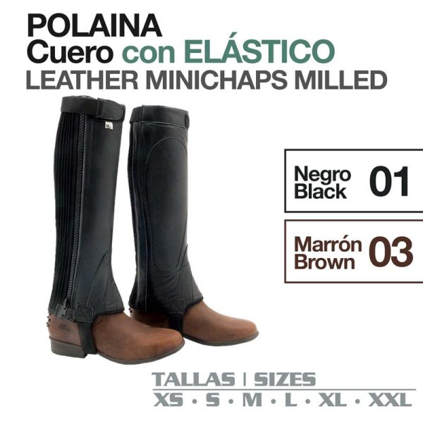 POLAINA CUERO C/ELÁSTICO