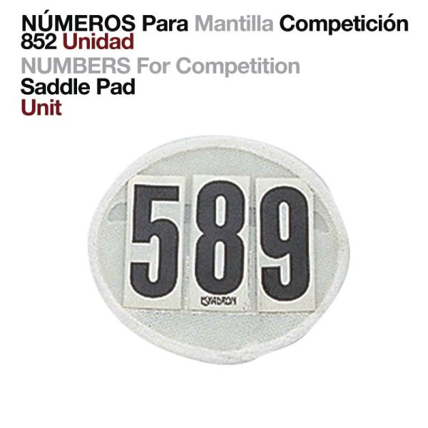 NÚMEROS PARA MANTILLA COMPETICIÓN 852 UNIDAD