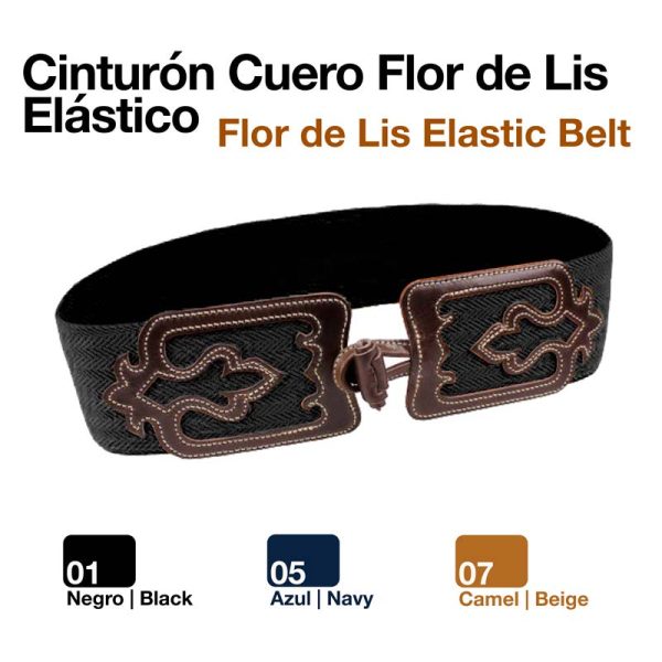 CINTURÓN FLOR DE LIS ELÁSTICO 80/70