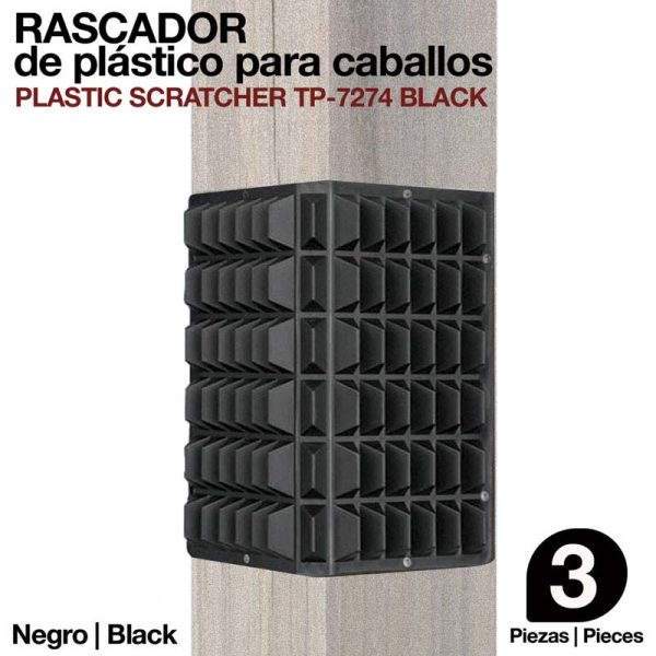 RASCADOR PARA CABALLOS PLÁSTICO 3uds