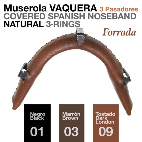 MUSEROLA VAQUERA 3 PASADORES FORRADA