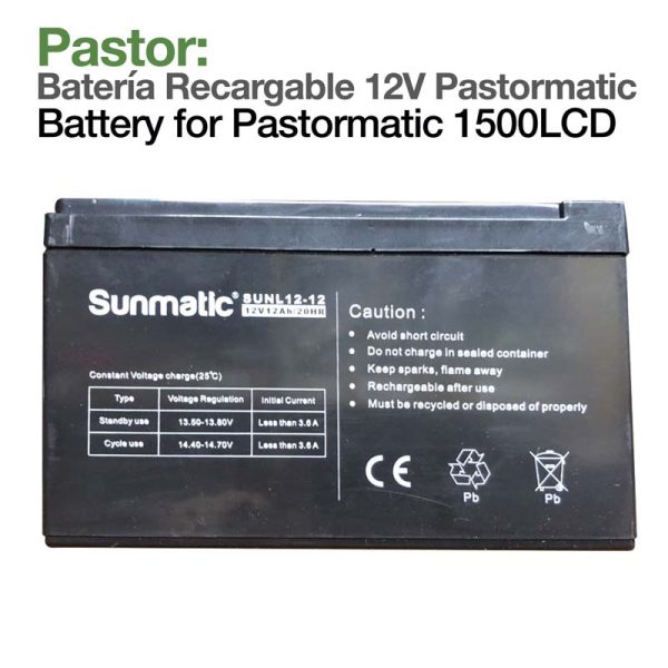 PASTOR: BATERÍA RECARGABLE PASTORMATIC 1500LCD 12V