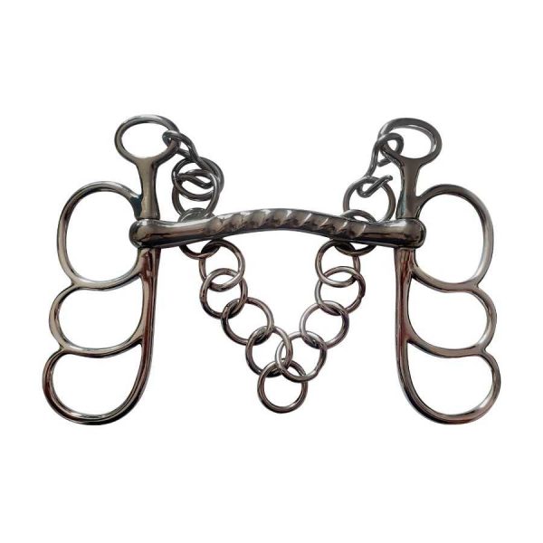 BOCADO COCHE 3 GLOBOS INOX. EMBOCADURA RÍGIDA ESTRIADA