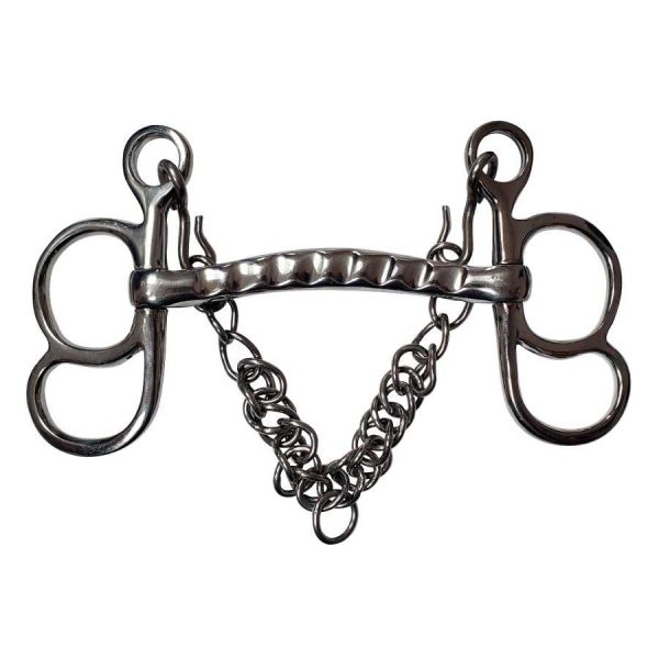 BOCADO COCHE DOS GLOBOS INOX. EMBOCADURA RÍGIDA ESTRIADA