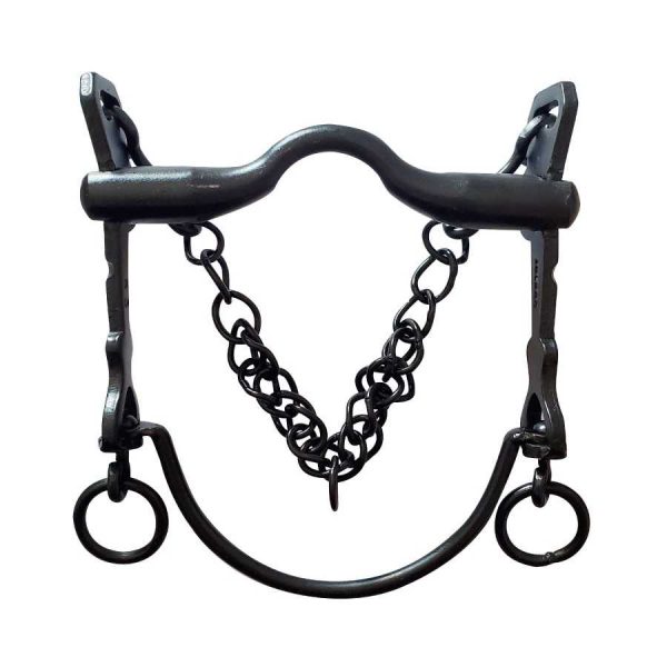 BOCADO VAQUERO PIERNA SUELTA BARRA CURVA PAVONADO