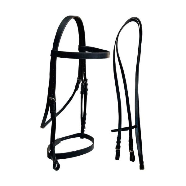 Cabezada para filete lisa con riendas de cuero