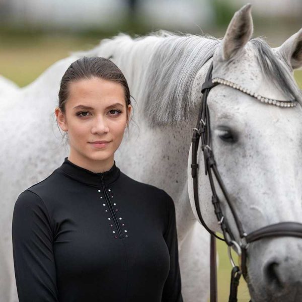 Camiseta hípica técnica CUSTOM CRYSTALLIZED manga larga