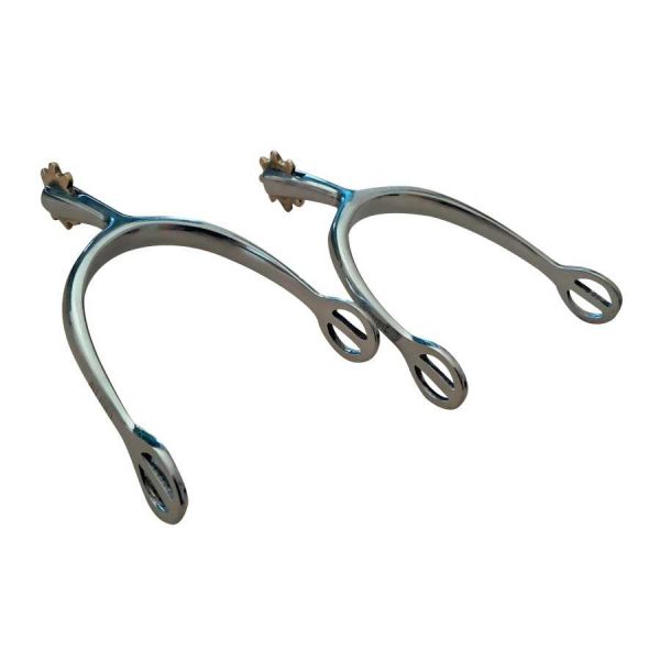 Espuela modelo Viena de mujer inox con ruleta dorada