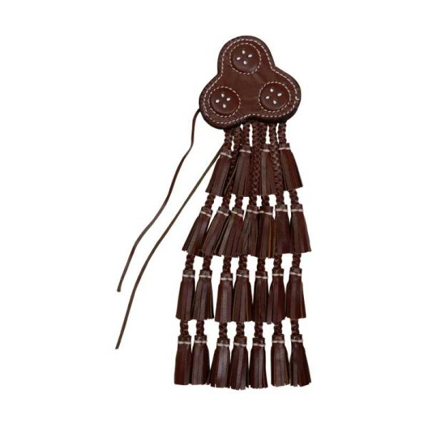 MOSQUERO ECONÓMICO DE CUERO CON BORLAS