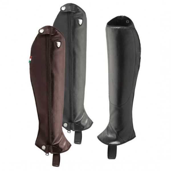 POLAINAS TATTINI CUERO BRILLANTE NEGRO CAÑA XS