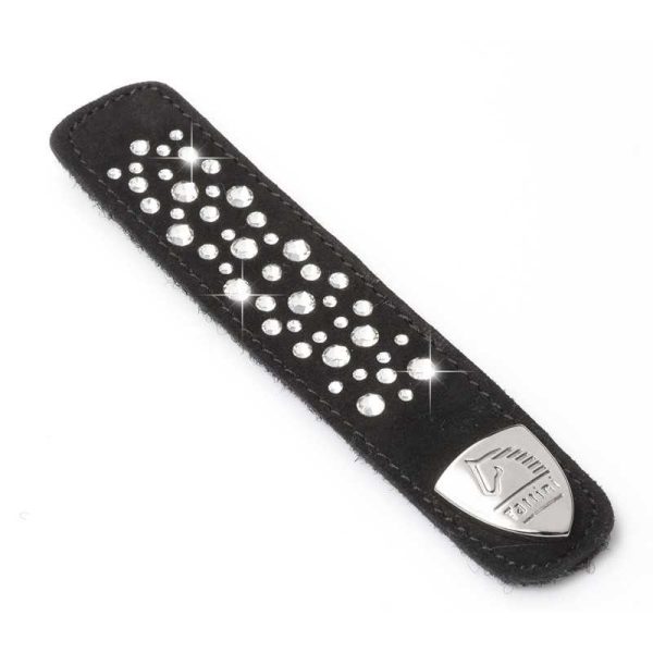 Tira de Cuero Aterciopelado con Brillantes Irregulares